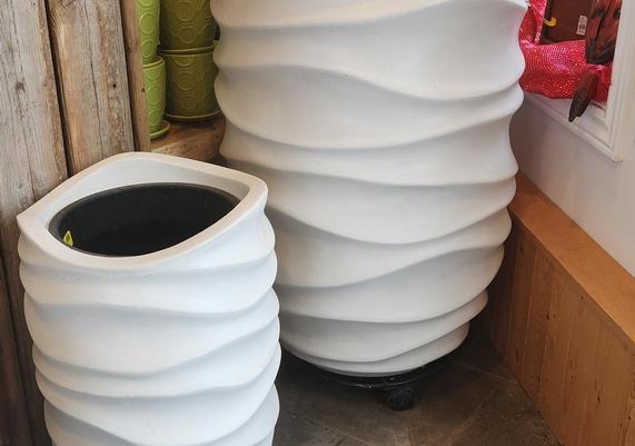 White Wave Pots Small $299.95 and Large $564.95